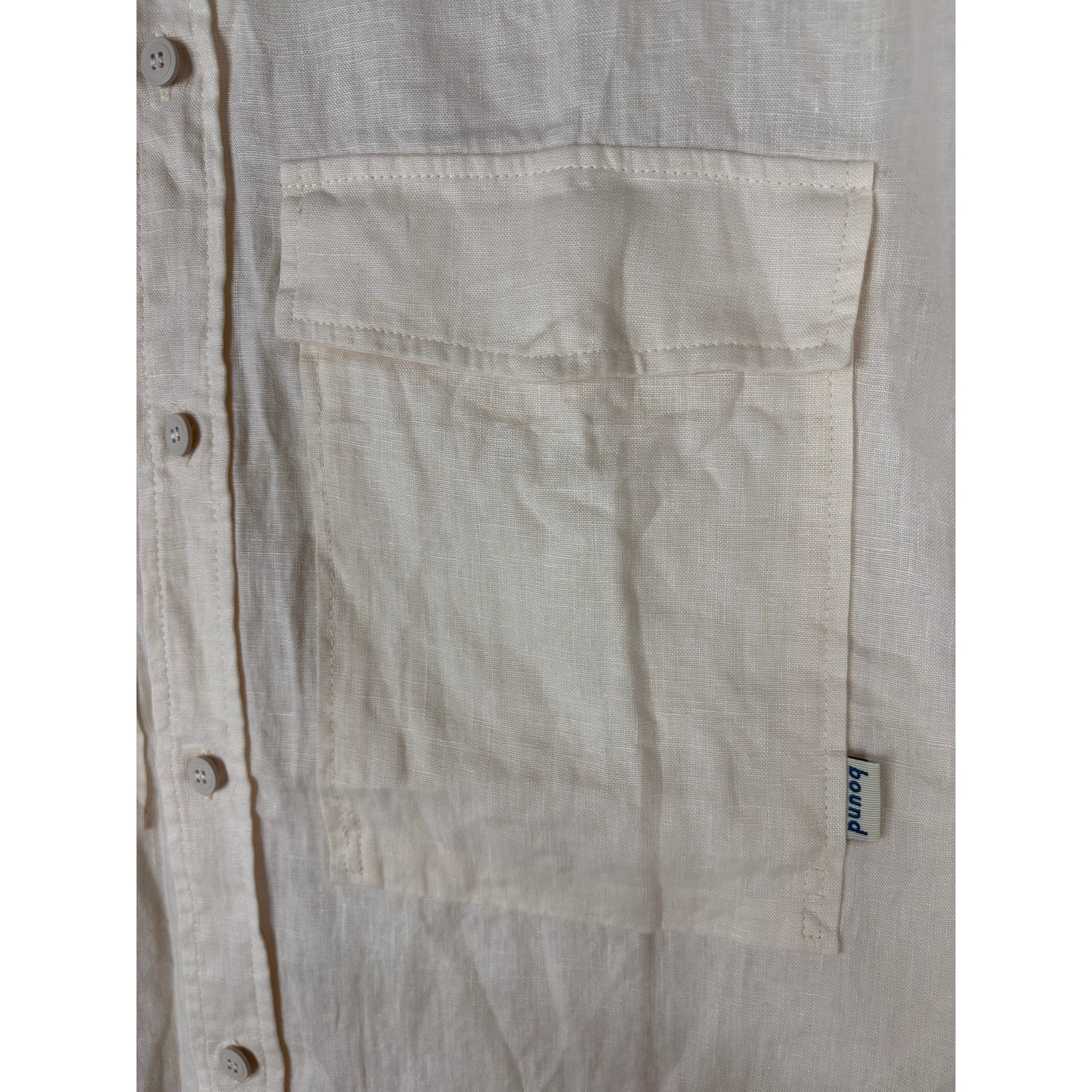 Bound Linen Shirt Button Down Minimalist Utility Casual Preppy Office Xl — image 7 of 8